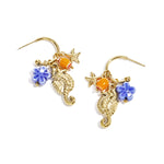 Seahorse earrings with charms