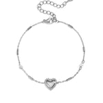 Bracelet with pearl, stone and statement heart