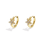 Stainless Steel Hoop Earrings Flower Casual Daily Simple Series Women's jewelry