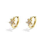Stainless Steel Hoop Earrings Flower Casual Daily Simple Series Women's jewelry