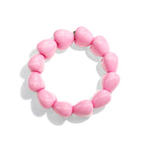 Bracelet with chunky heart beads