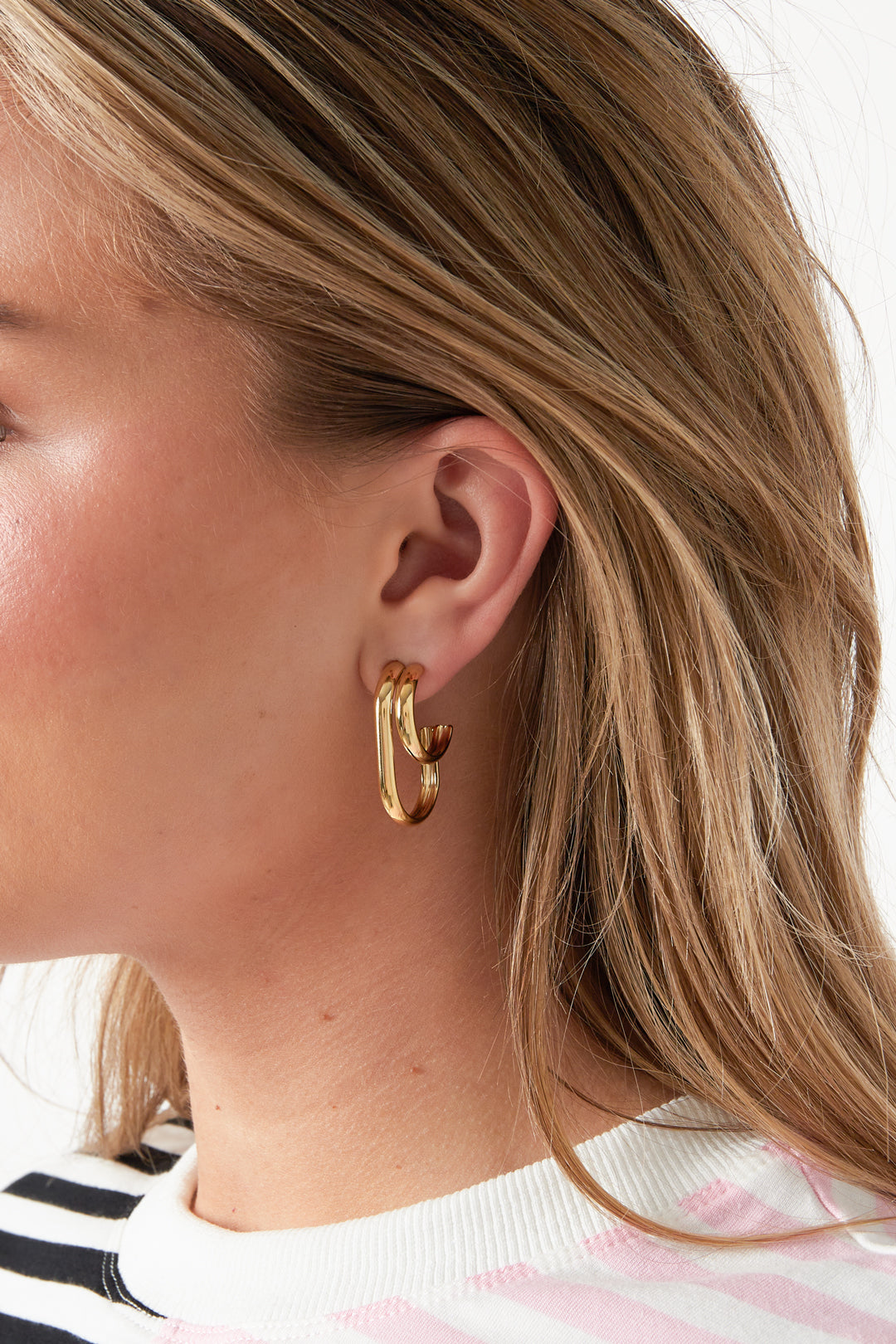 Stainless Steel Hoop Earrings Geometric Shape Casual Daily Simple Series Women's jewelry