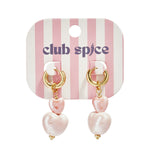 Stacked heart bead earrings