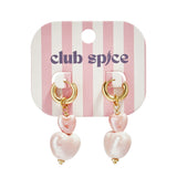 Stacked heart bead earrings