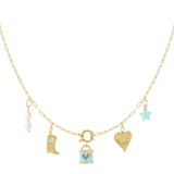 Blue heart DIY necklace