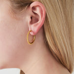 Sunburst Hoop Clip Earrings