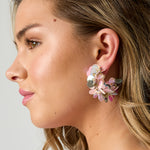 Hoop earrings made of sequins and beads