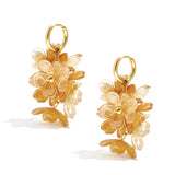 Earrings with a hanging wreath of flowers
