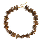 Beaded necklace with different shapes and colors of stones