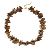 Beaded necklace with different shapes and colors of stones