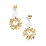Heart earrings with statement bead