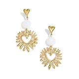 Heart earrings with statement bead