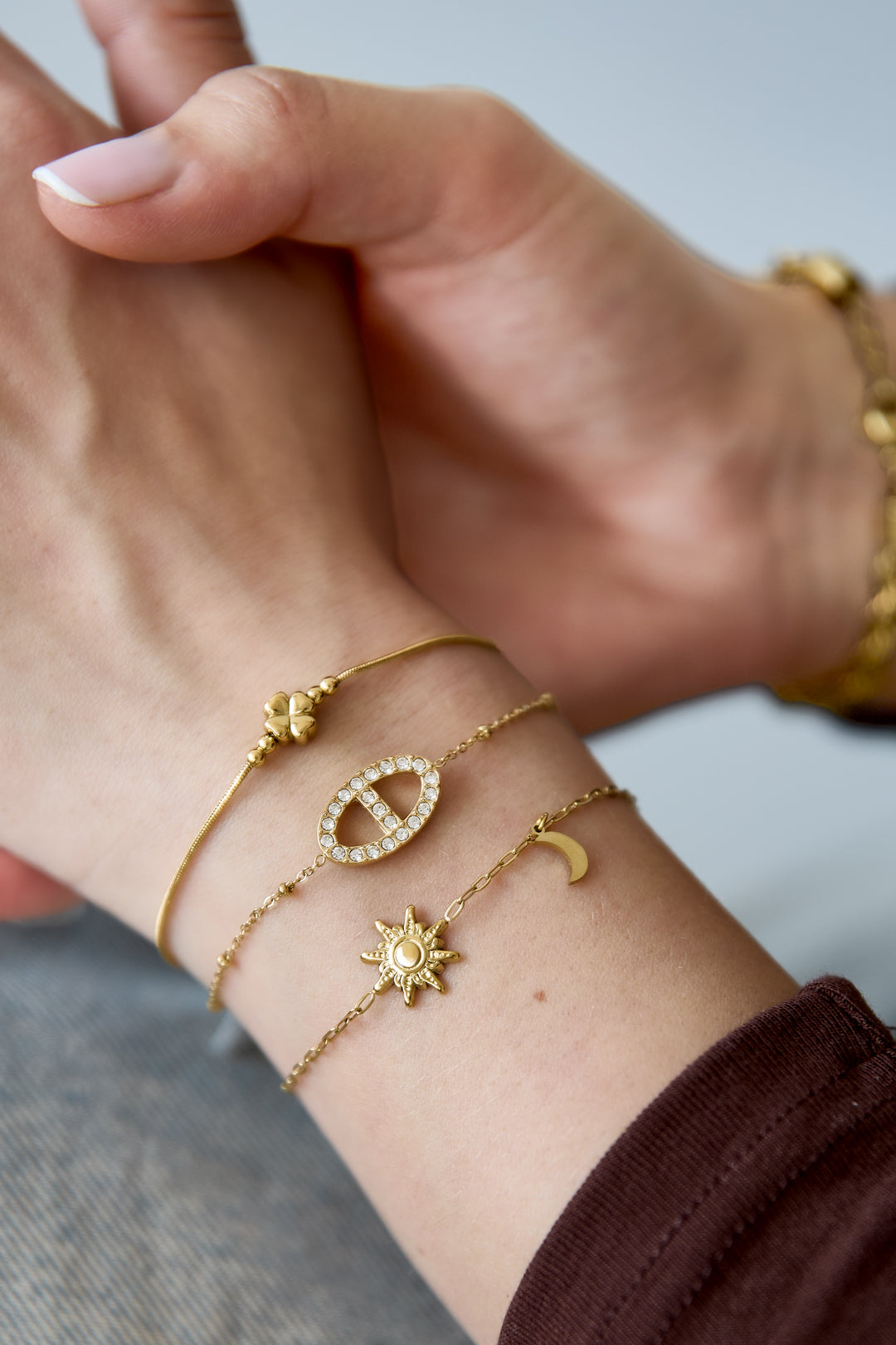 Stainless Steel Charm Bracelets Sun Casual Daily Simple Series Women's jewelry