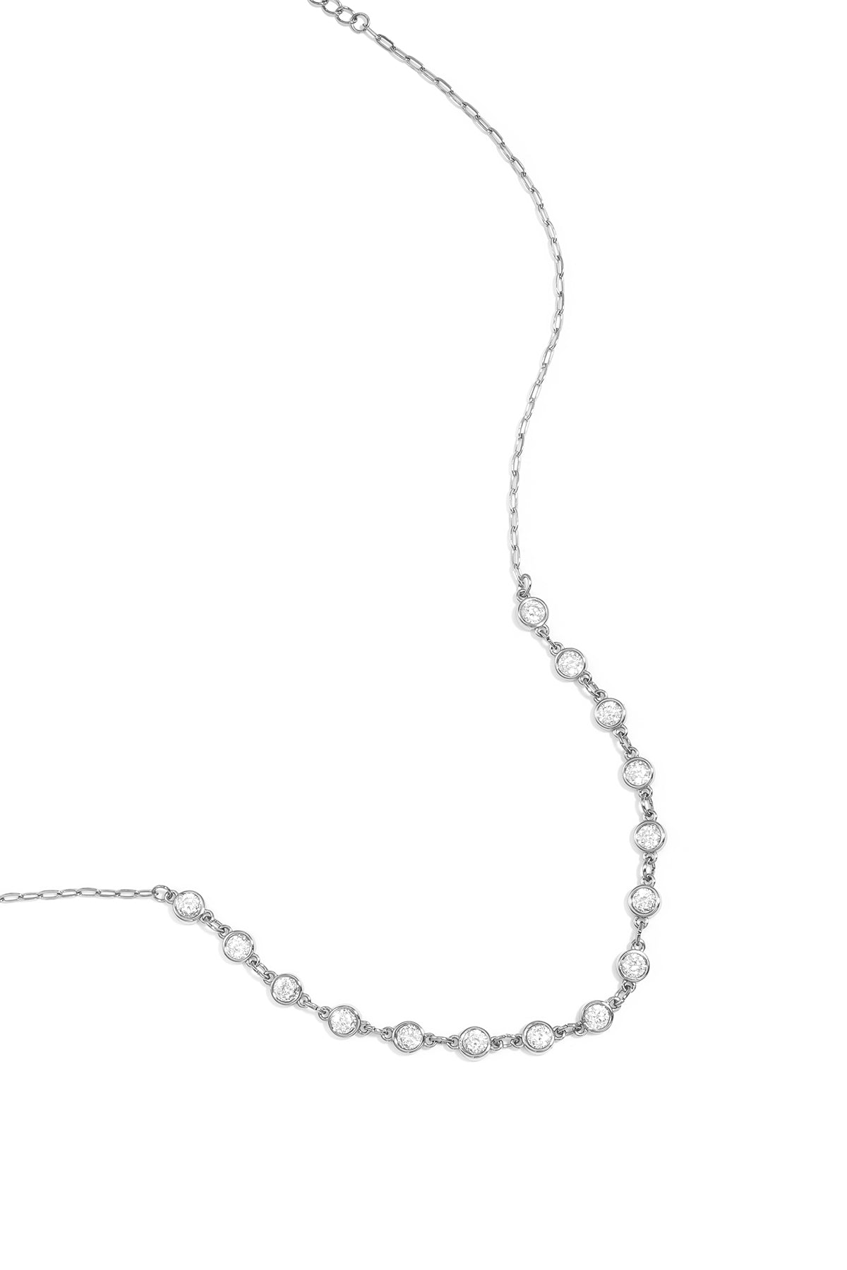 Necklace with round cubic zirconia stones