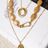 Necklace with beads and front closure design