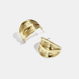 Stainless Steel Hoop Earrings leaf Casual Daily Simple Series Women's jewelry
