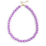 Bead necklace with striped beads