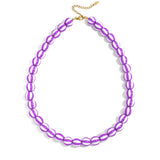 Bead necklace with striped beads