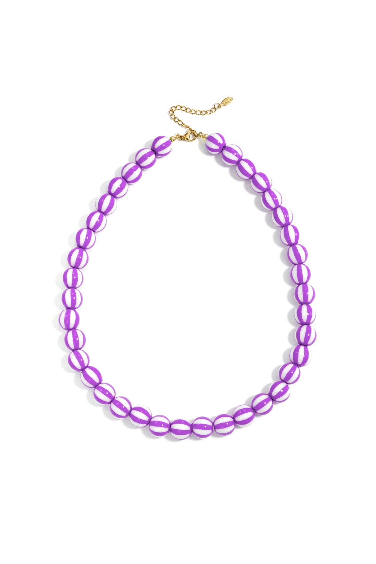Bead necklace with striped beads