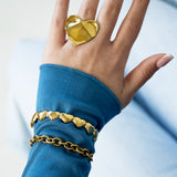Bangle with dented hearts