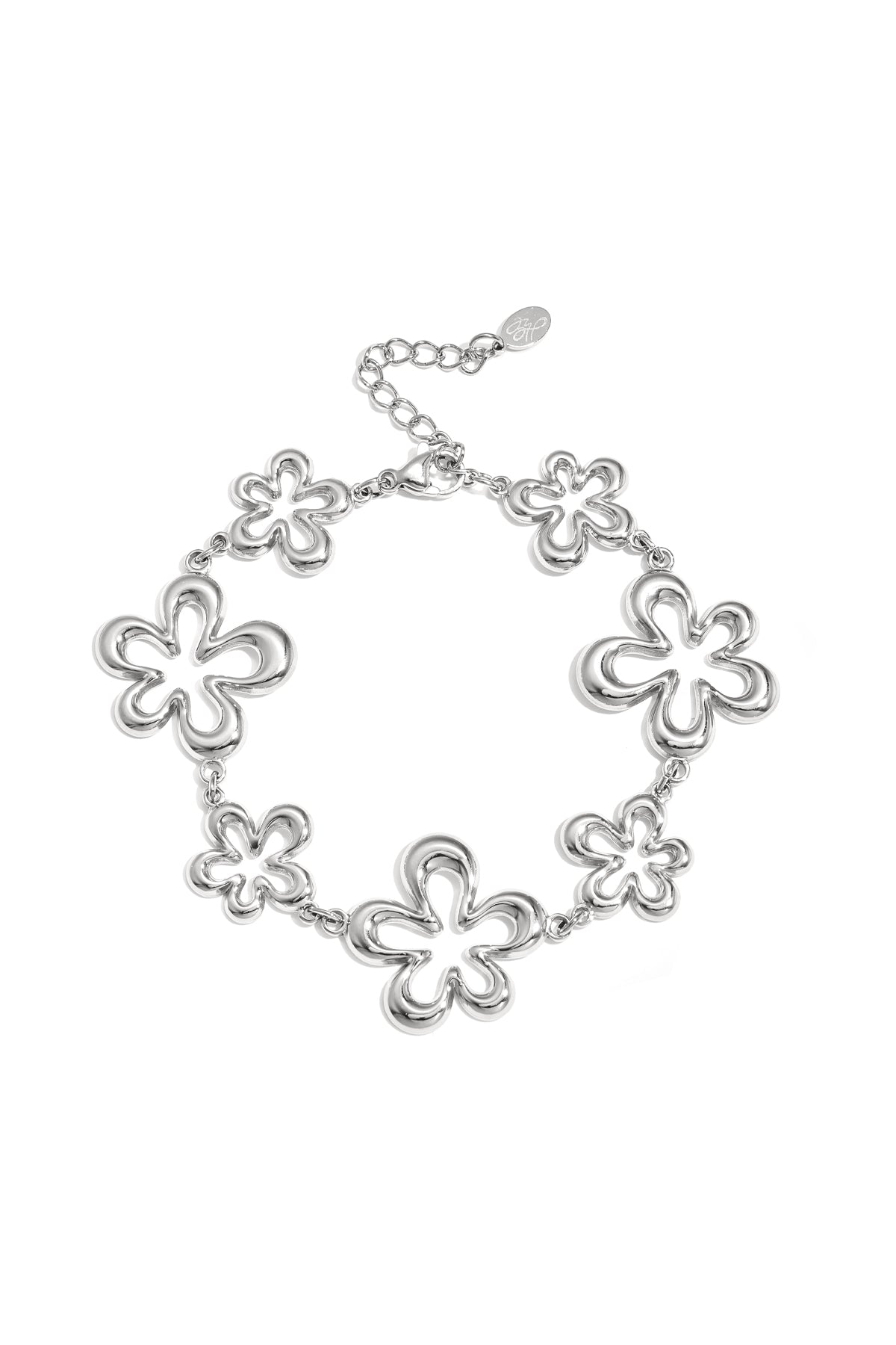 Bracelet with coral-shaped playful flowers in varying sizes