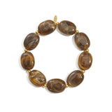 Beaded bracelet with oval and gold beads