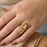 Stainless Steel Gemstone Rings lines Daily Daily Simple Series Women's jewelry