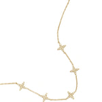 Necklace with clover motif and inlaid clovers