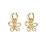 Earrings with rose in flower pendant