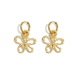 Earrings with rose in flower pendant
