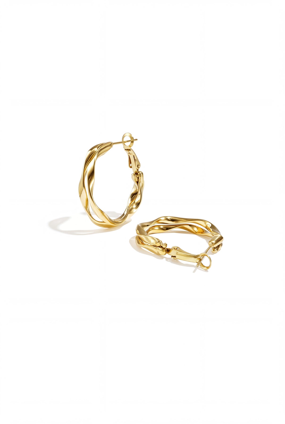 Organic double hoop earrings