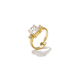 Adjustable statement ring with cubic zirconia stones