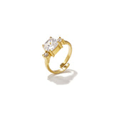 Adjustable statement ring with cubic zirconia stones