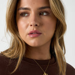 Necklace with rose on flower pendant