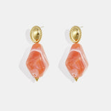 Earrings with natural stone look