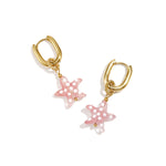 Earrings with spotted starfish