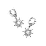 Squoval earrings with boho sun charm
