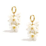 Earrings with a hanging wreath of flowers