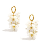 Earrings with a hanging wreath of flowers