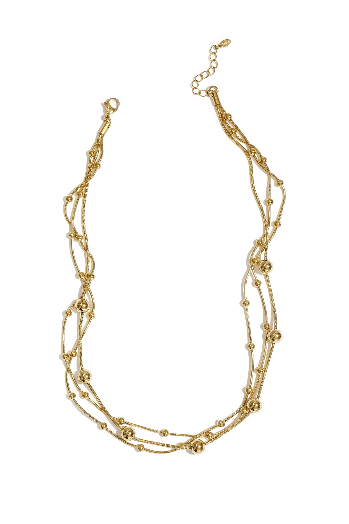 Layered necklace with polka dots