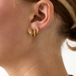 Hoop earrings with shooting star and stone