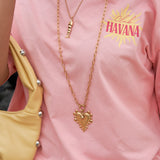 Long necklace with chunky heart charm