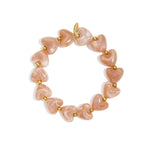 Elastic heart beaded bracelet