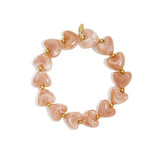 Elastic heart beaded bracelet