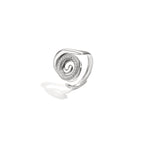 Spiral shell statement ring with stones