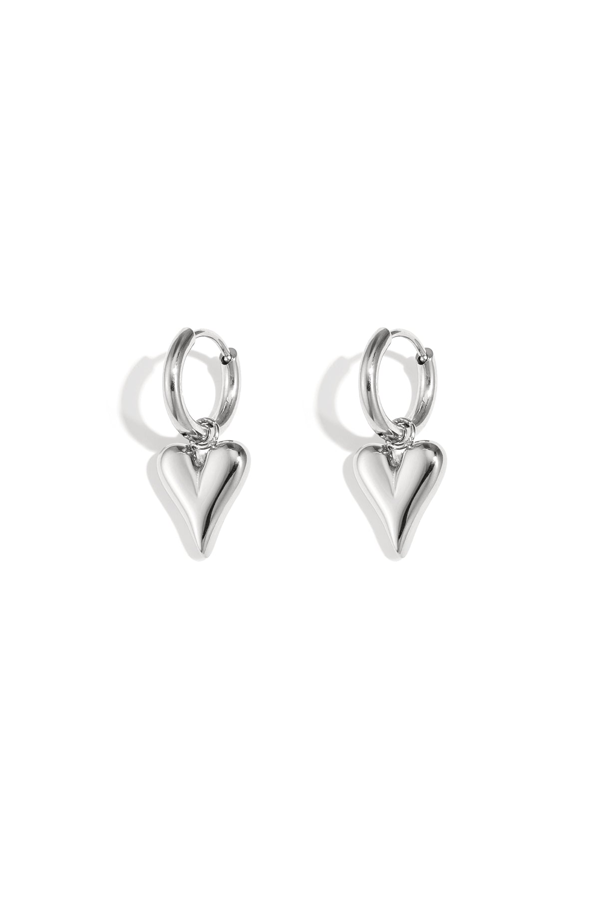 stainless steel heart shaped earrings