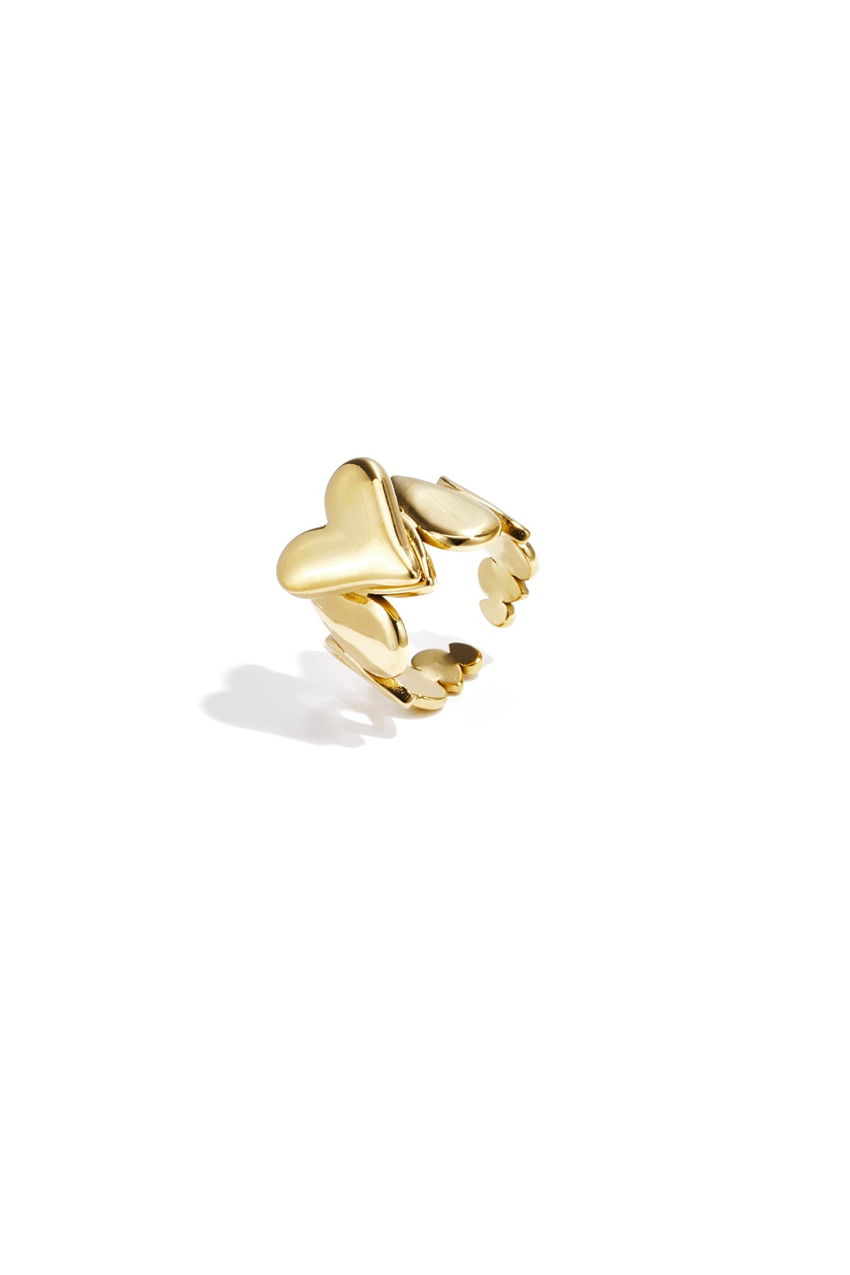 Statement ring with drop details and heart