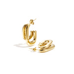 Rectangular double earrings