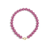 Necklace with large beads and front closure-15mm