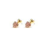 Heart stud earrings with stones